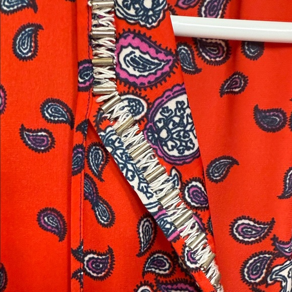 Jones New York Red and Navy Paisley Blouse - Picture 4 of 10